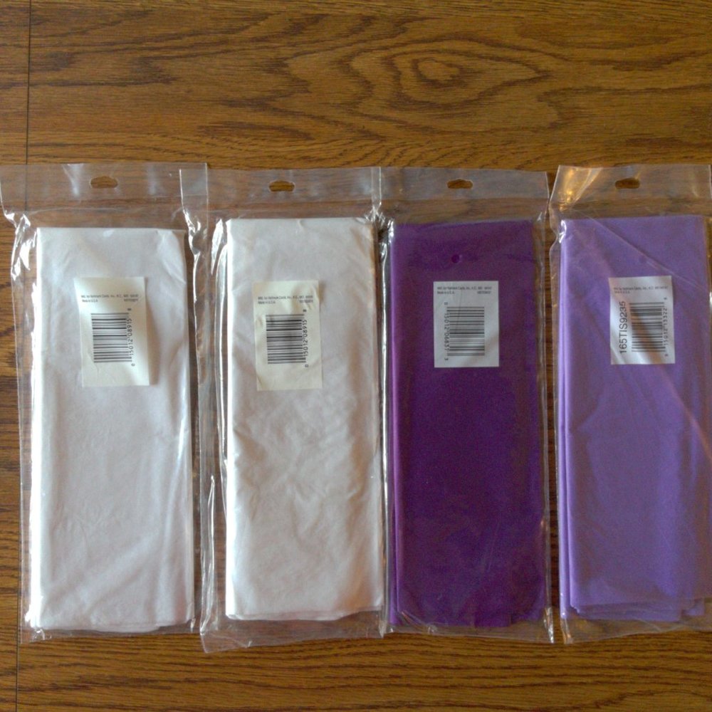 Hallmark White Tissue Paper Lot with Purple - Picture 2 of 3